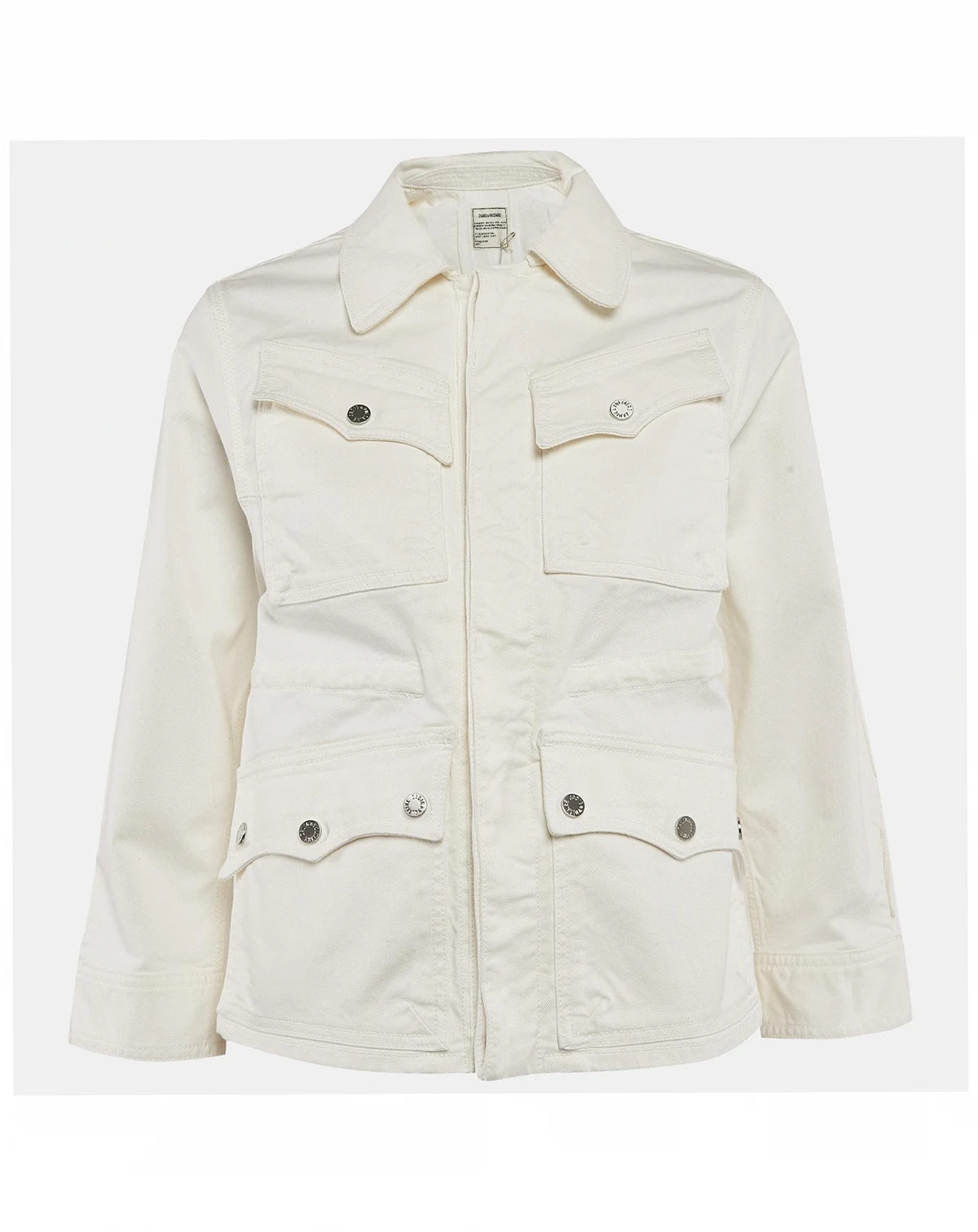 Women's White Cotton Drill Button Front Kimi Jacket