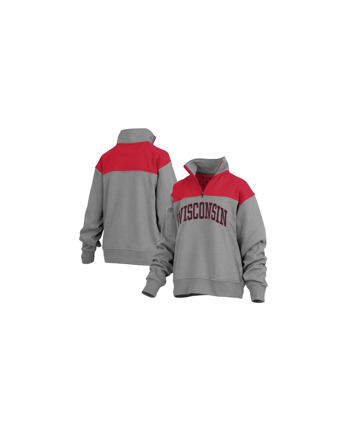 Women's Gray Wisconsin Badgers Avon Fleece Quarter-Zip Jacket