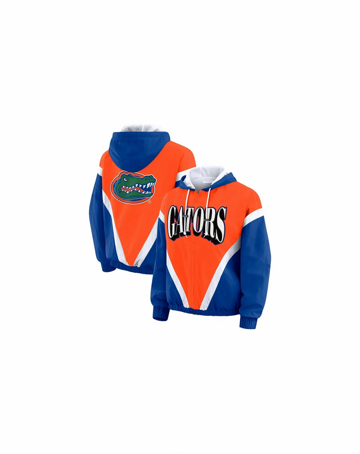 Women's Orange/Royal Florida Gators Color Block Full-Zip Hoodie Windbreaker Jacket