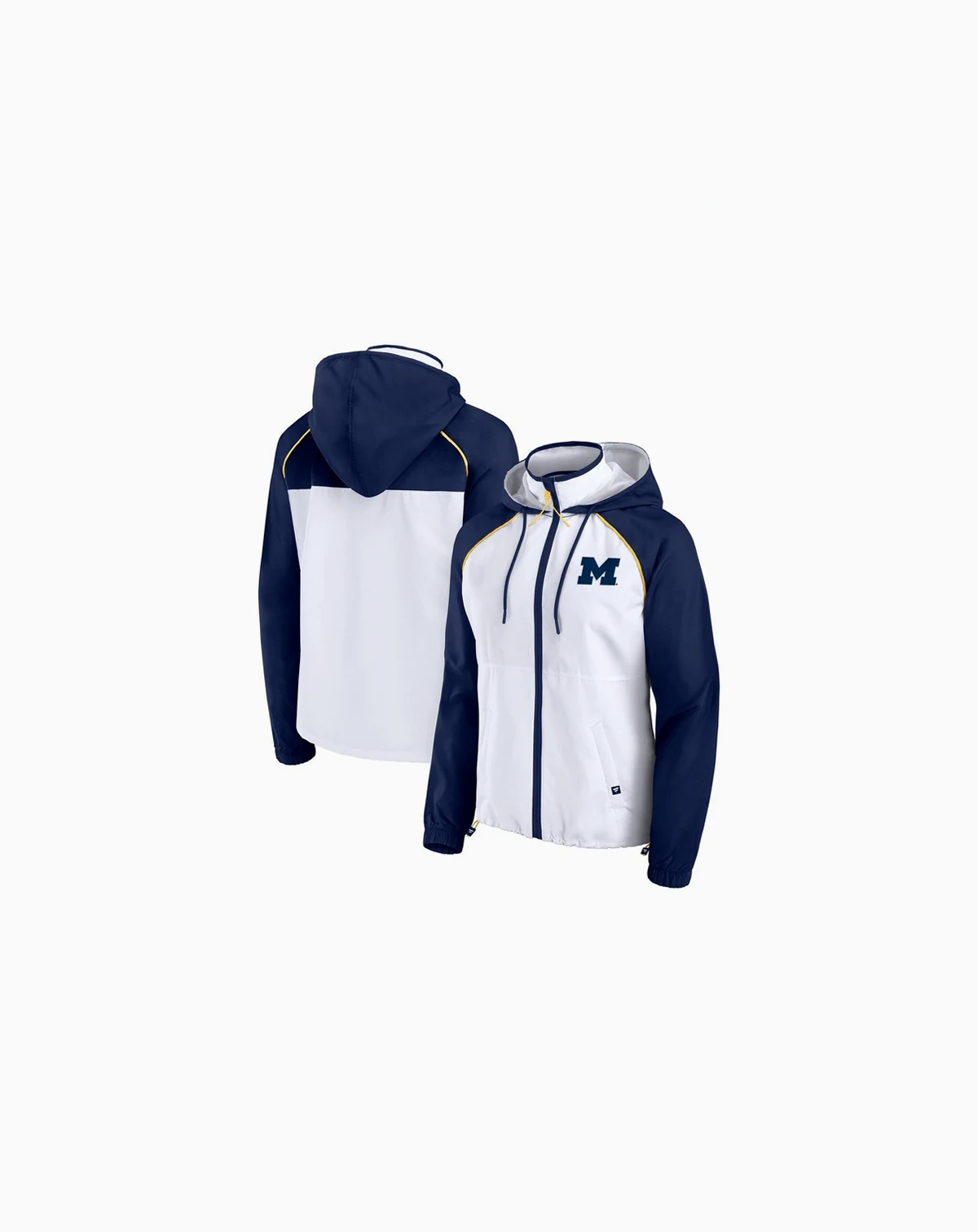 Women's White Michigan Wolverines Full-Zip Anorak Hoodie Jacket