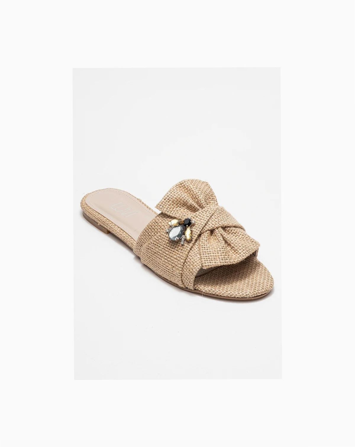 Daphne Raffia Bow Slide Sandal (Women)