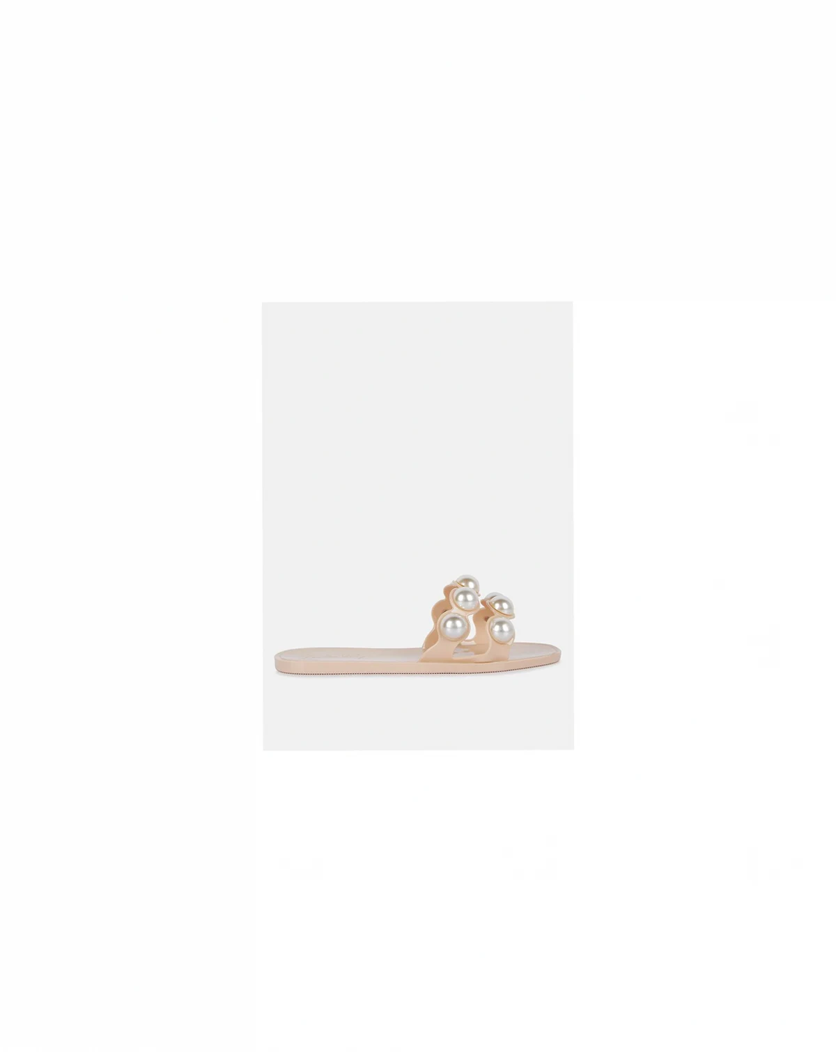 Womens Pearla Faux Pearl Detail Jelly Flats