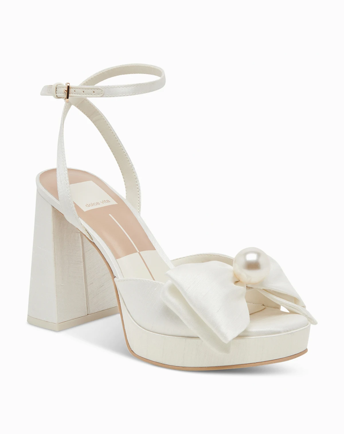 Women's Patton Two-Piece Pearl Bow Satin Heeled Dress Sandals