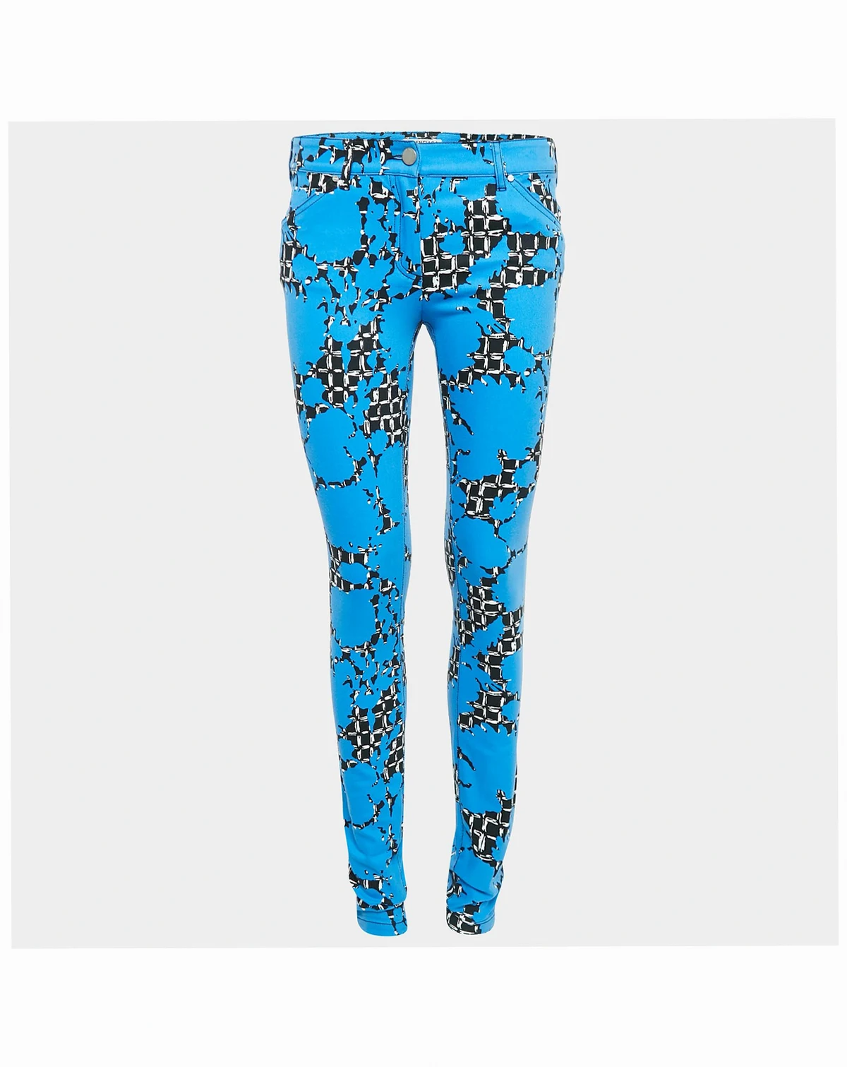 Women's Blue Printed Denim Skinny Jeans