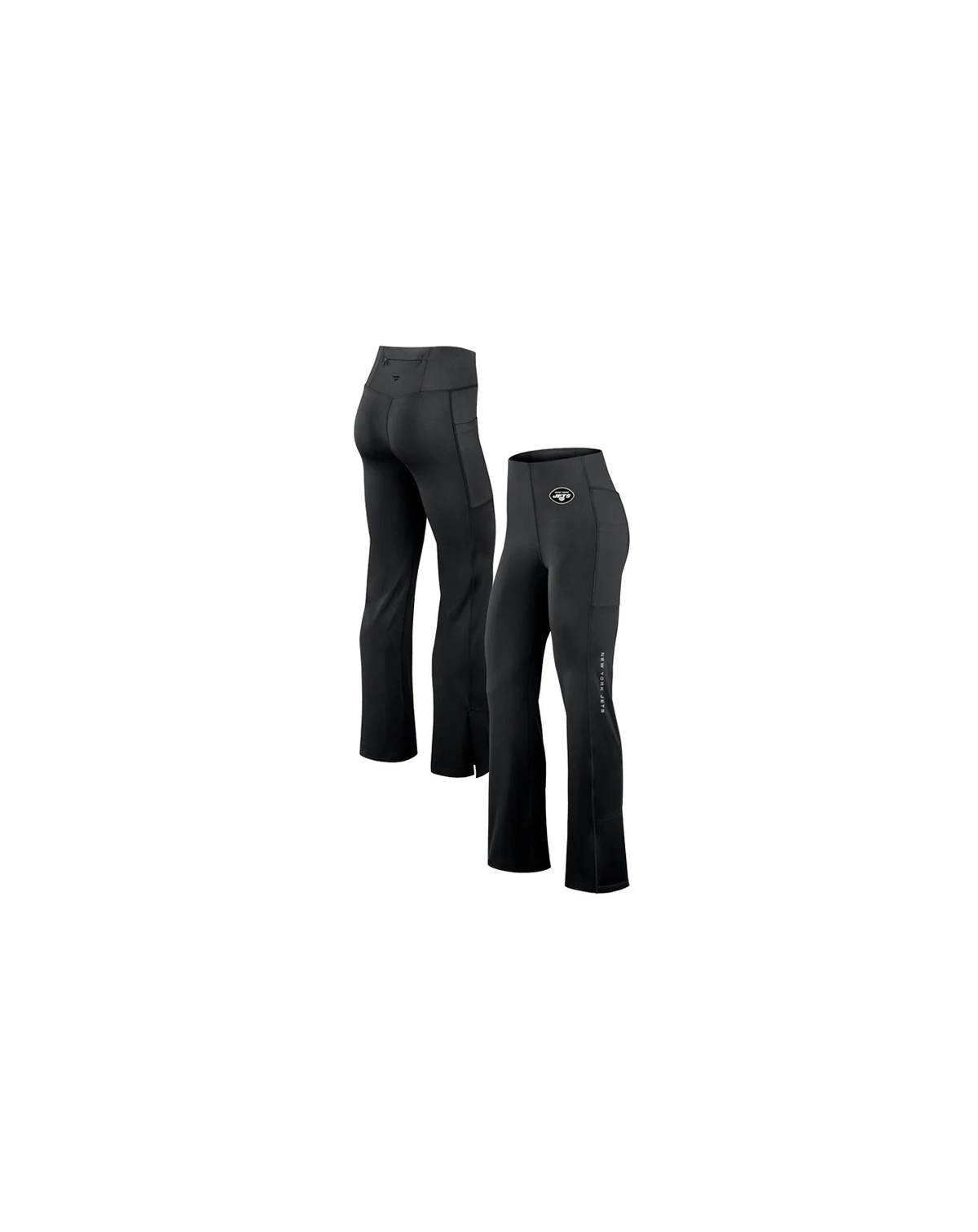 Women's Black New York Jets Studio Fitted Flared Leggings