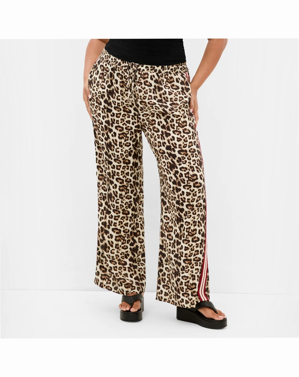 Women's Animal Print Side Stripe Pant