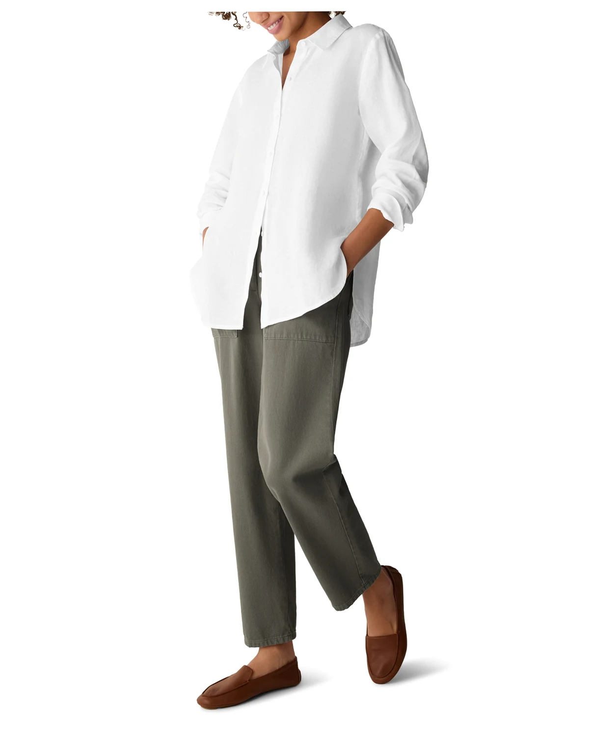 Women's Classic Collar Button-Front Shirt, Regular And Plus Size