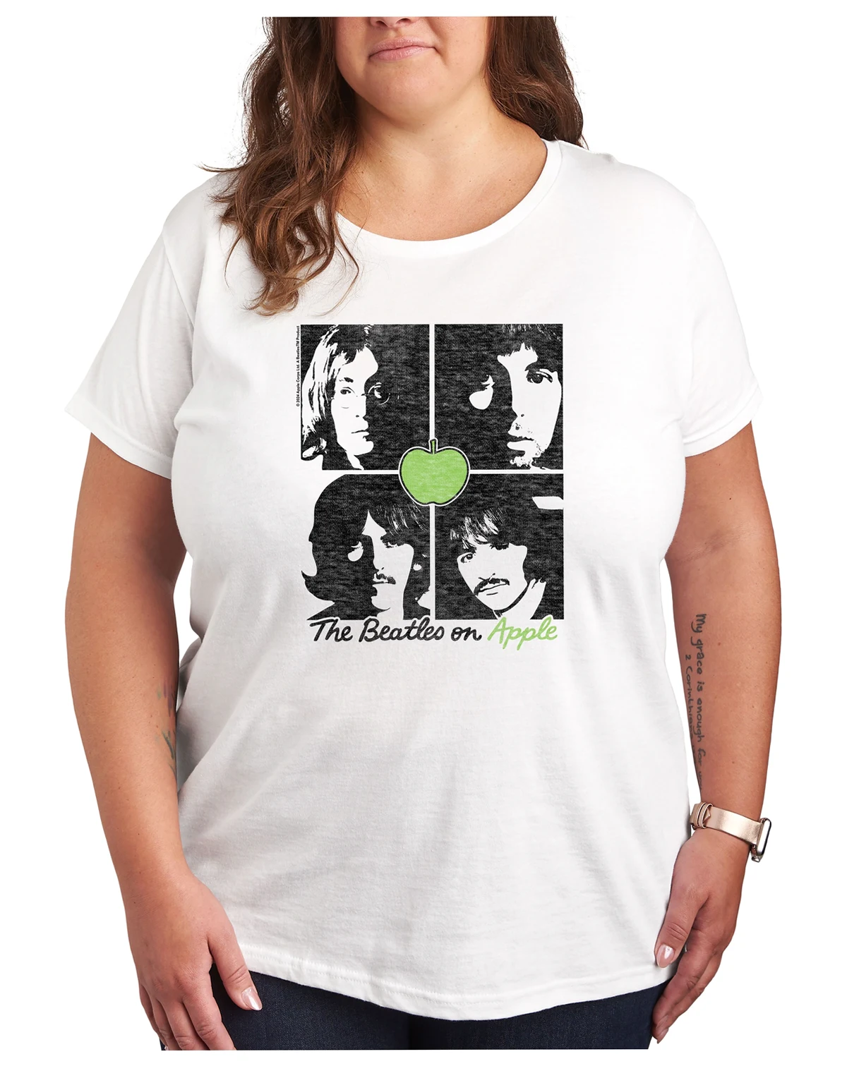Plus Size The Beatles Apple Graphic Pullover T-shirt