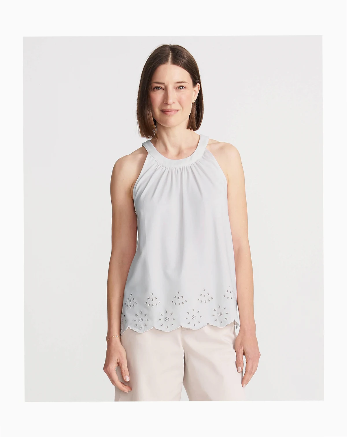 Women's Lightweight Jersey Eyelet Tank Top