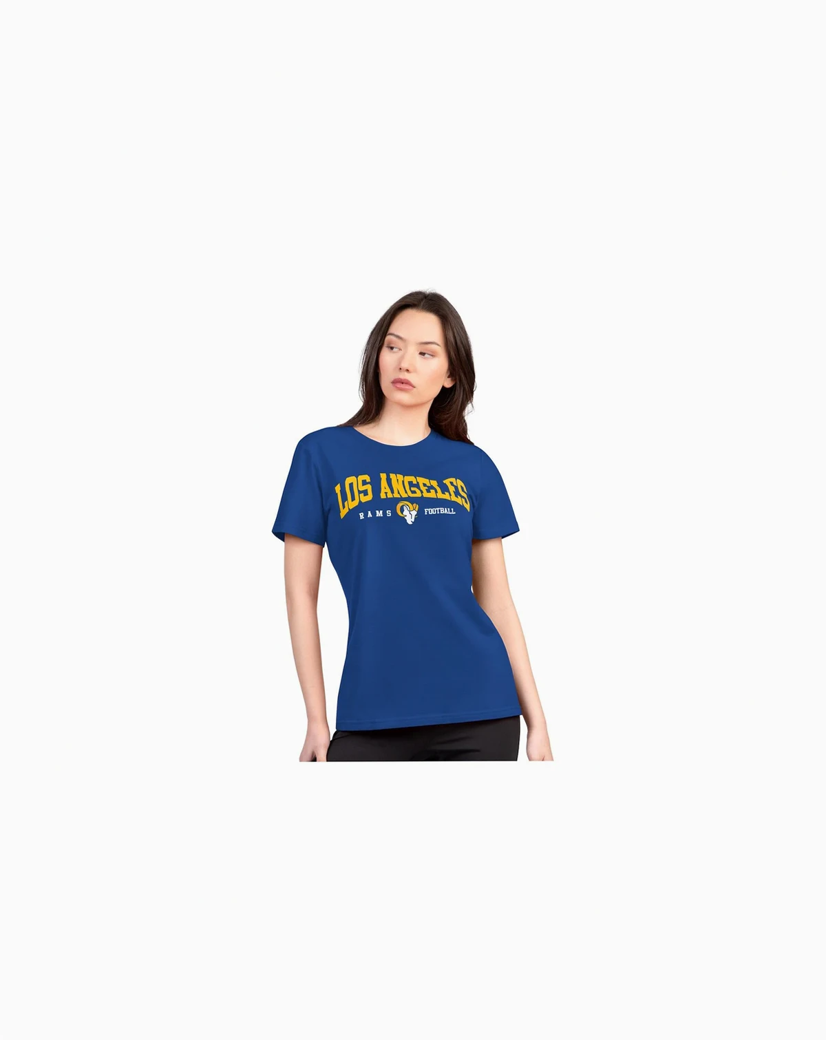 Women's Royal Los Angeles Rams Super-Slim Lightweight Winning Crew T-Shirt