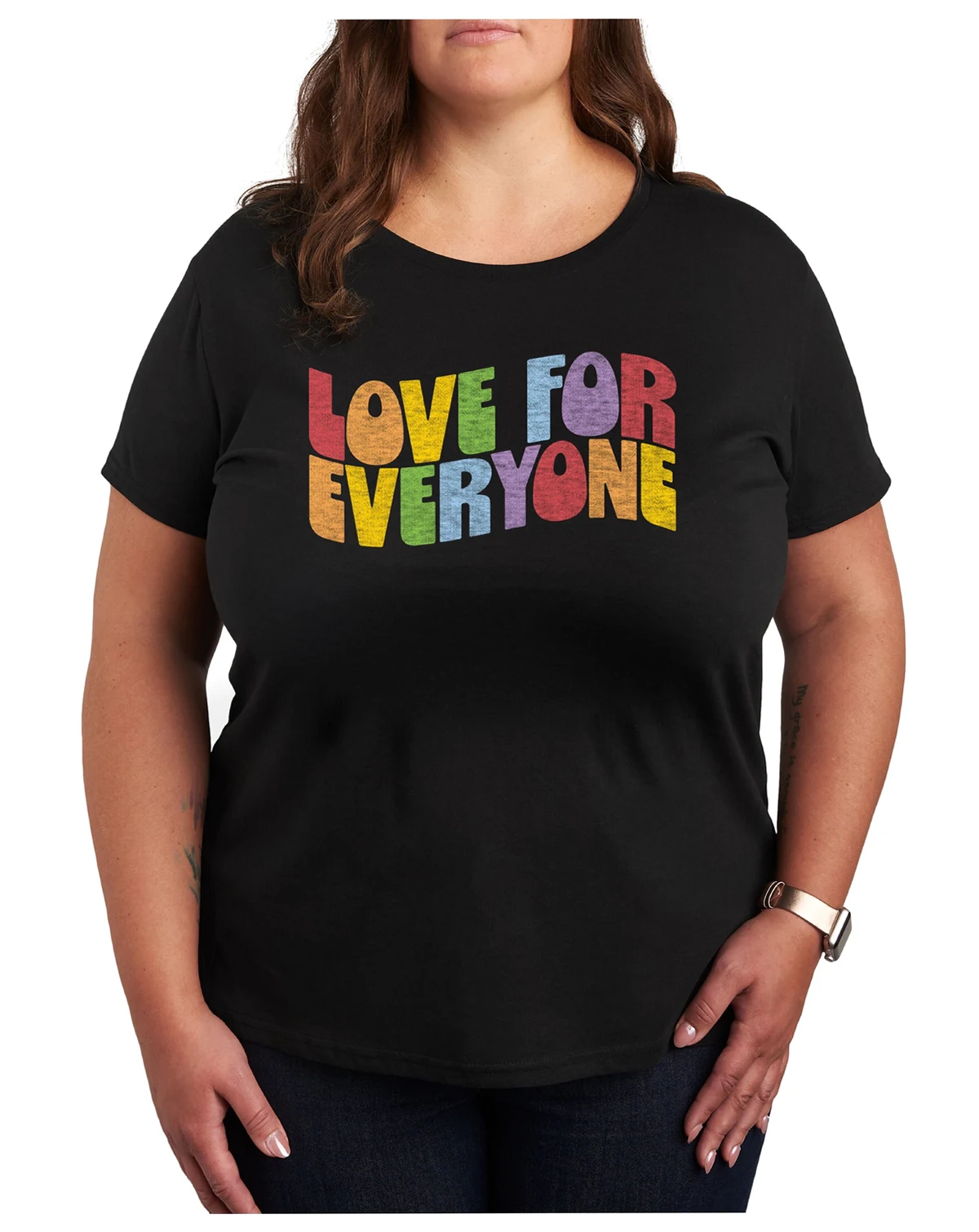 Trendy Plus Size Pride Love for Everyone Graphic T-Shirt