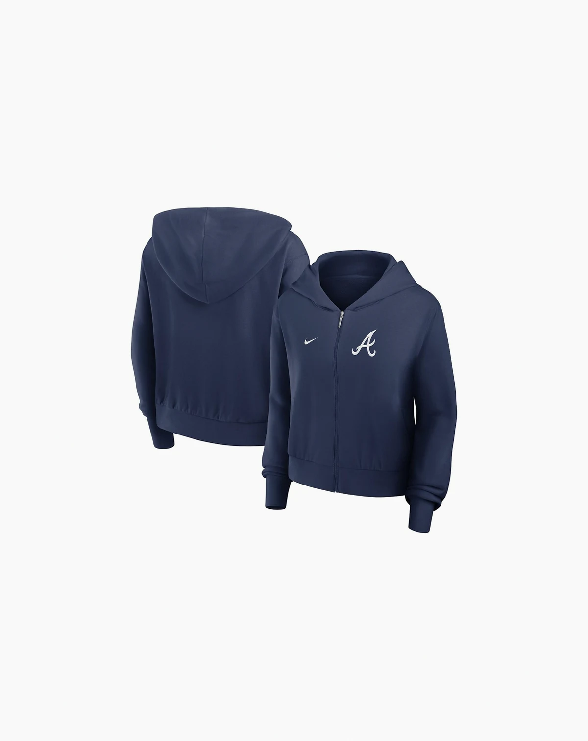 Women's Navy Atlanta Braves Chill Full-Zip Hoodie