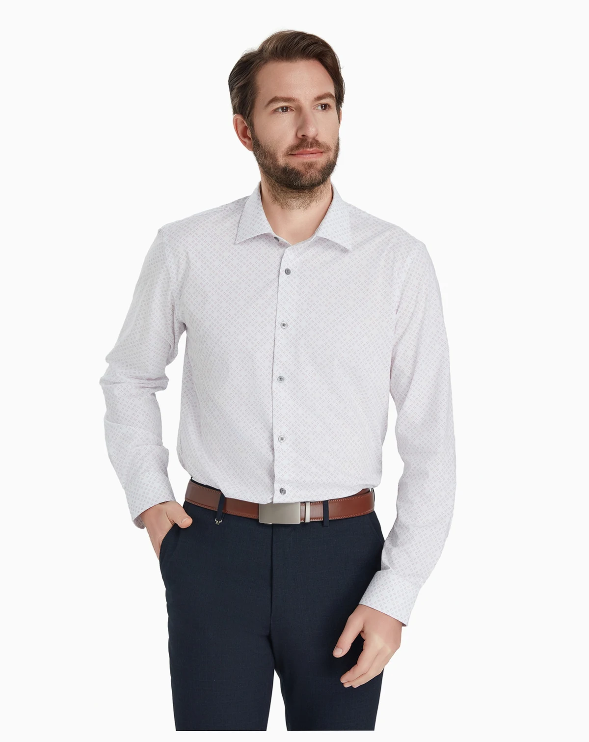 Men's Slim-Fit Geometric Print Dress Shirt, Macy's Exclusive