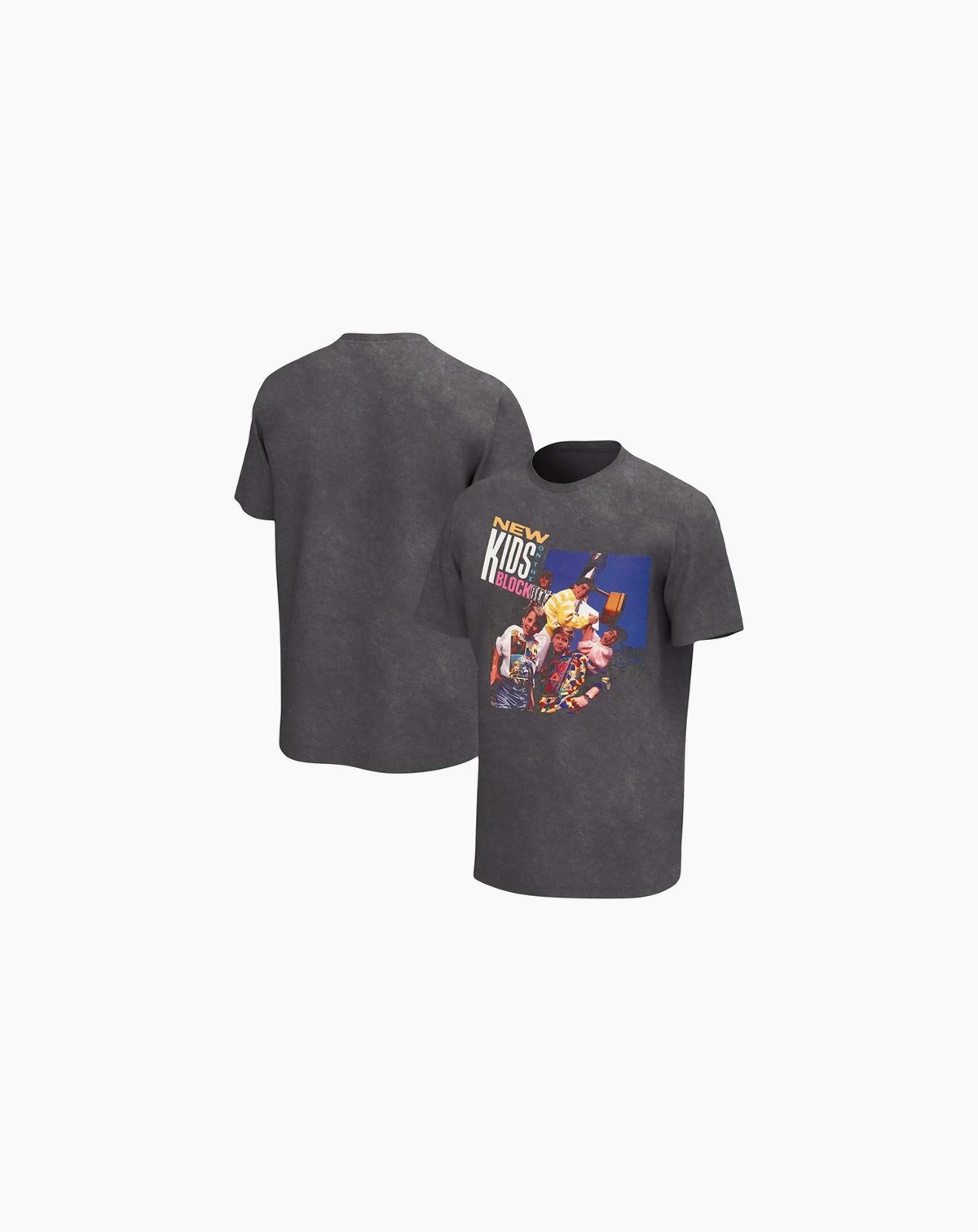 Men's Black New Kids on the Block  Washed Graphic T-shirt