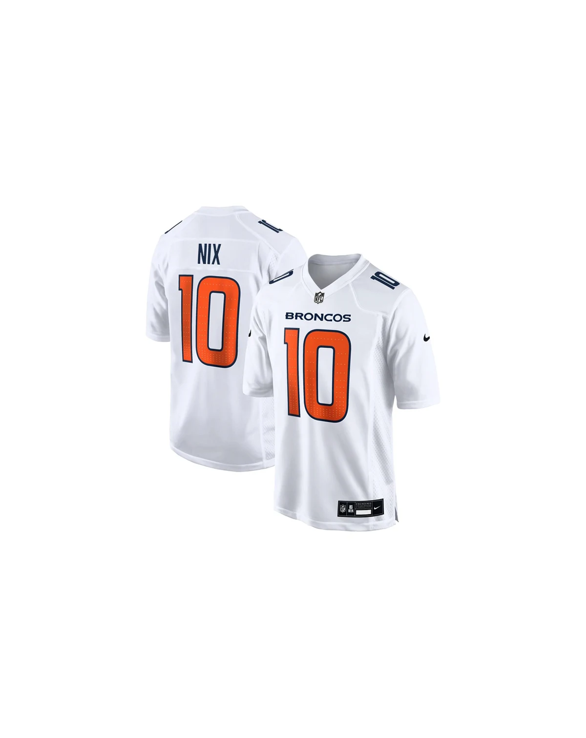 Men's Bo Nix White Denver Broncos Tundra Fashion Game Jersey