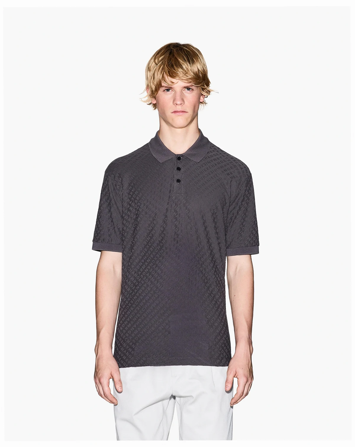 Men's Mercerized Cotton Jacquard Logo Polo Shirt