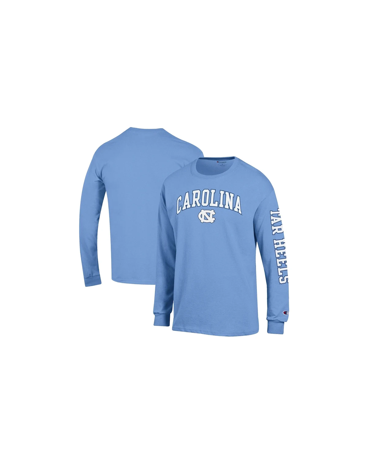 Men's Carolina Blue North Carolina Tar Heels Arch Over Logo 2-Hit Long Sleeve T-Shirt