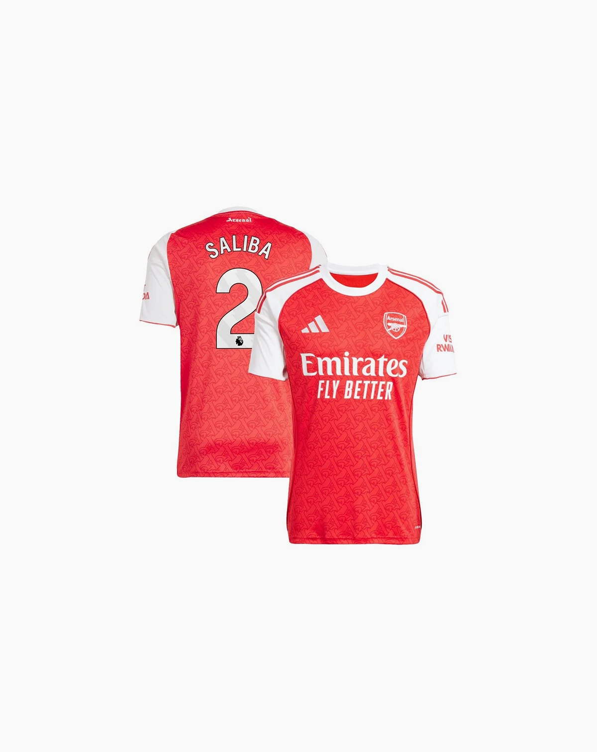 Men's William Saliba Red Arsenal 2025/26 Home Replica Player Jersey