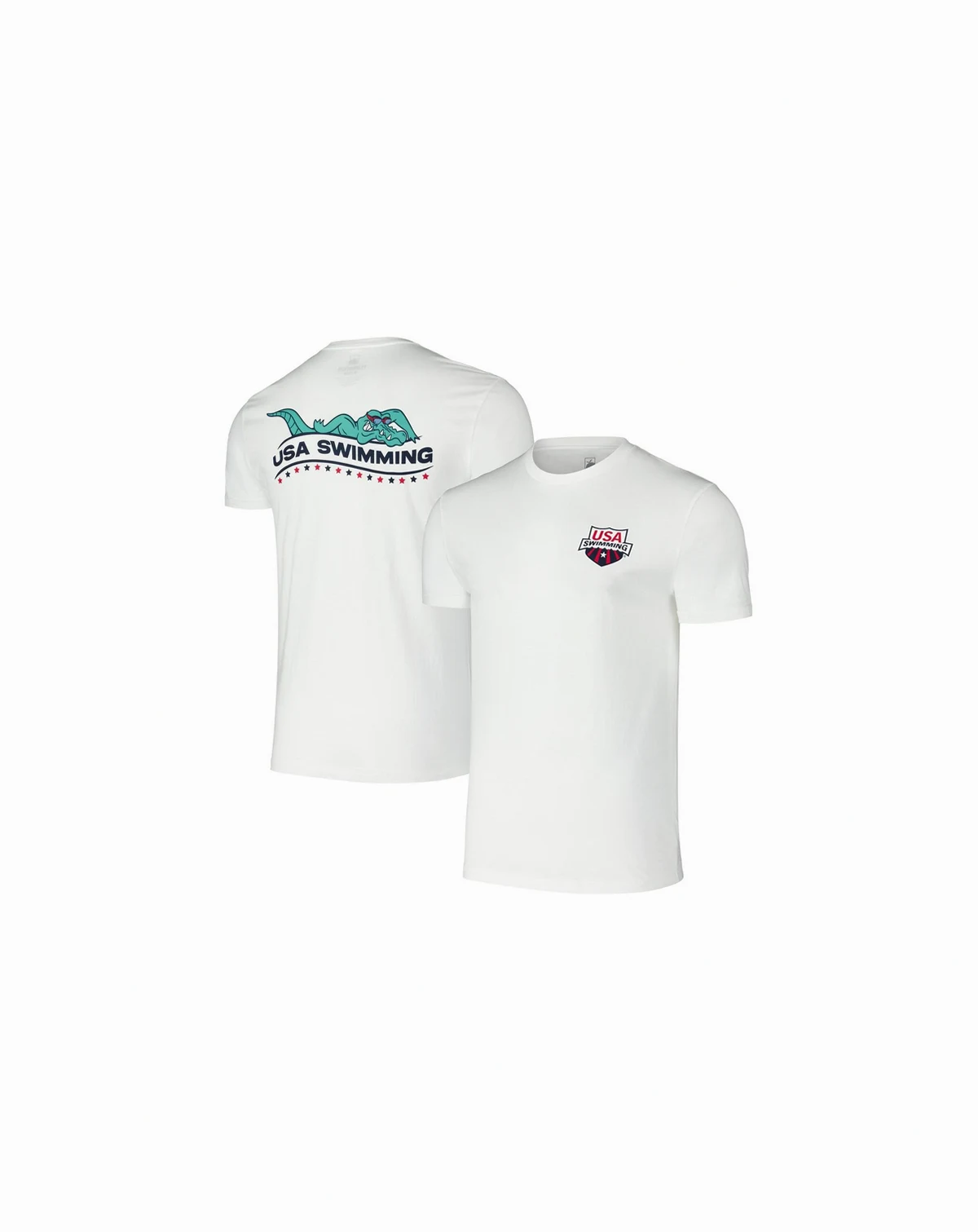 Men's and Women's White USA Swimming Later Gator T-Shirt