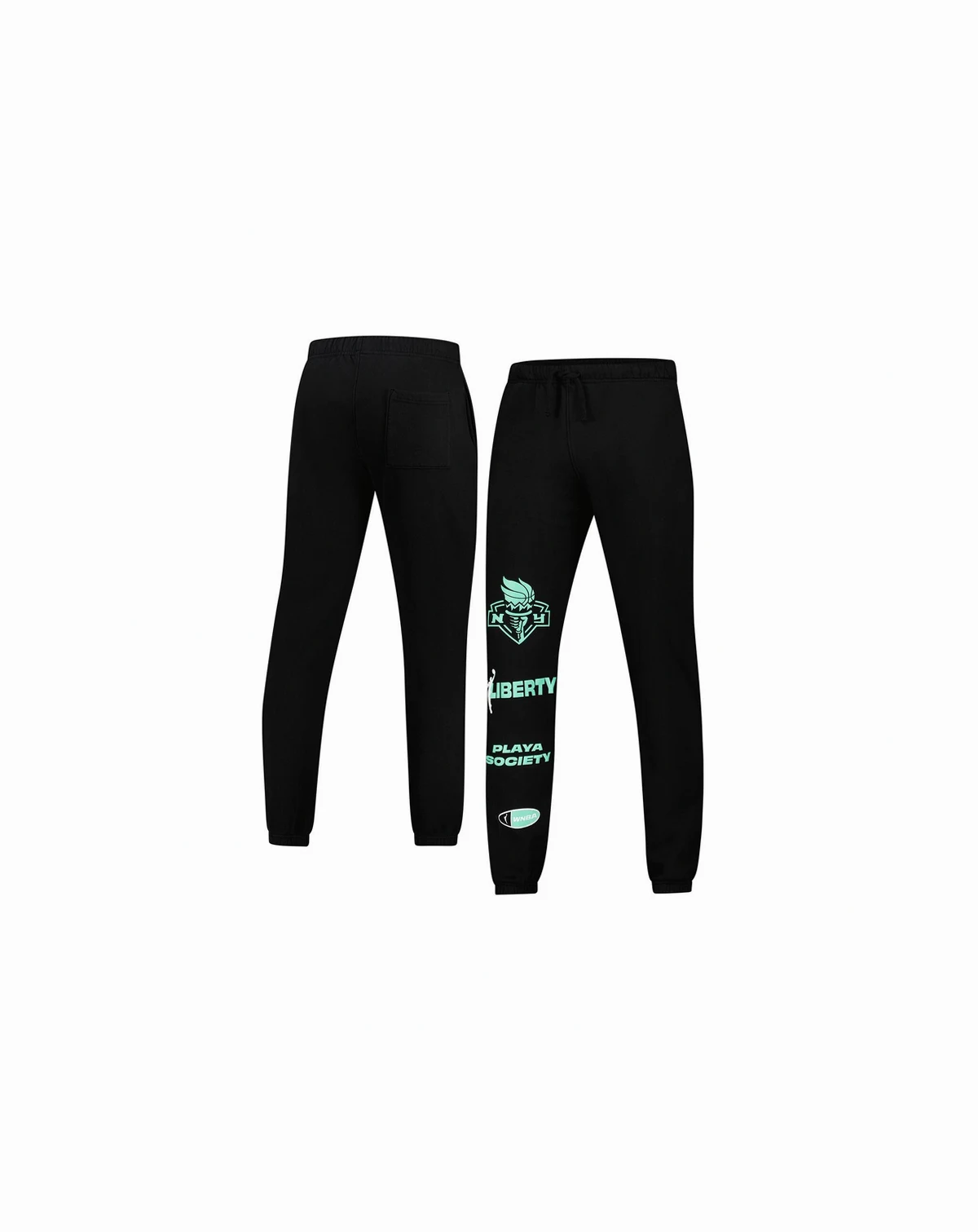 Men's and Women's Black New York Liberty Fleece Sweatpants