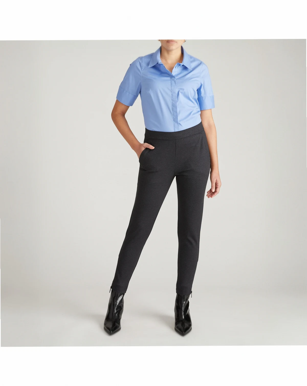 Plus Size Moro Pocket Denim Look Ponte Pants