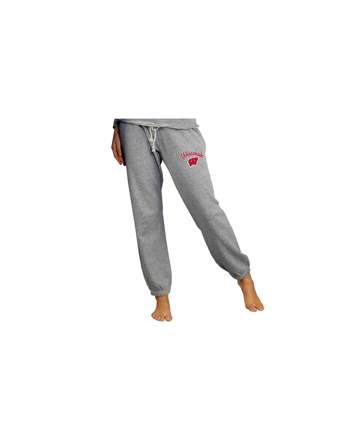 Women's Gray Wisconsin Badgers Mainstream Knit Jogger Pants