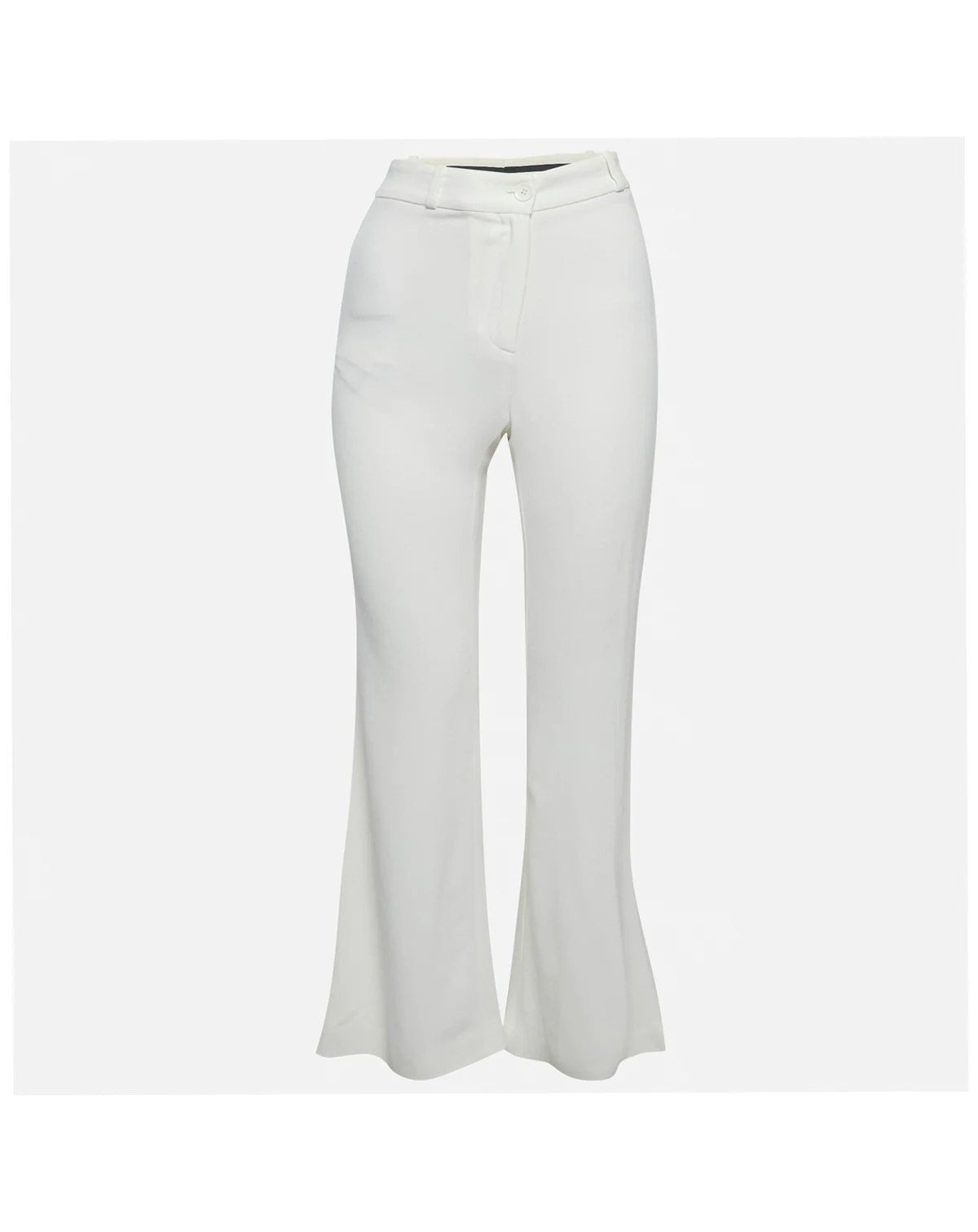 Women's White Crepe Flared Leg Pants