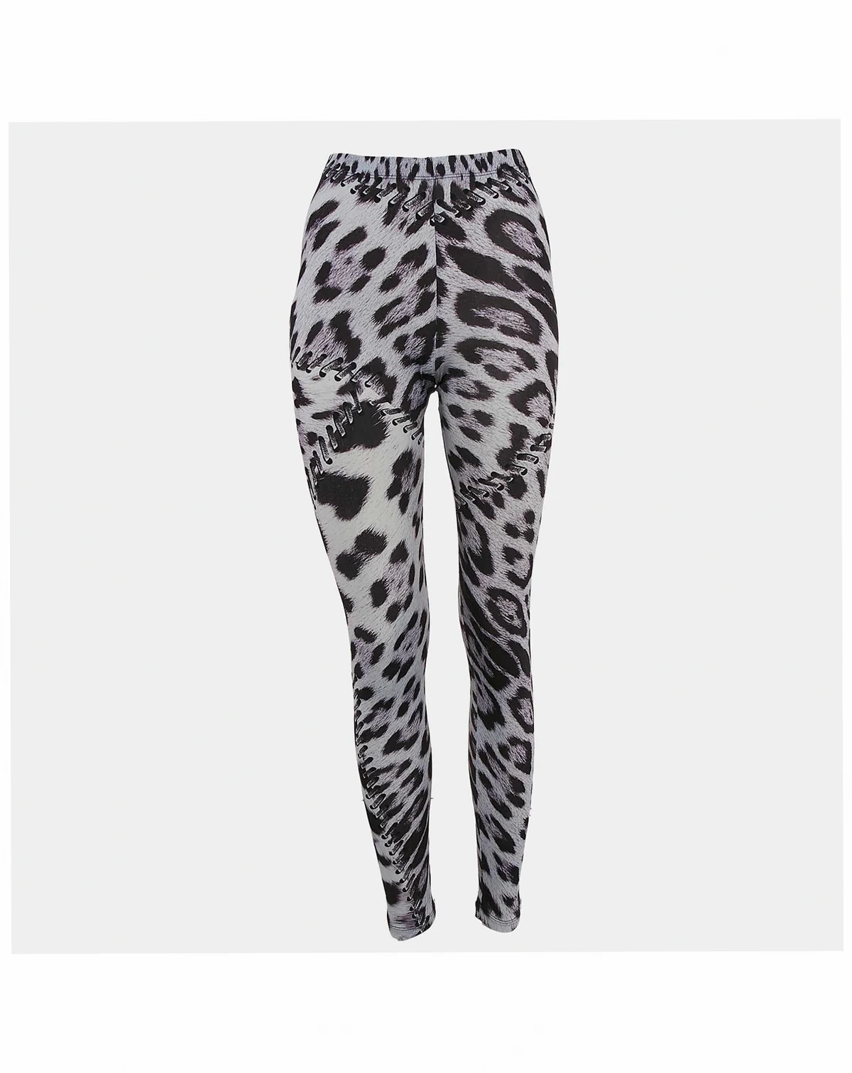 Women's Blue Leopard Print Jersey Leggings