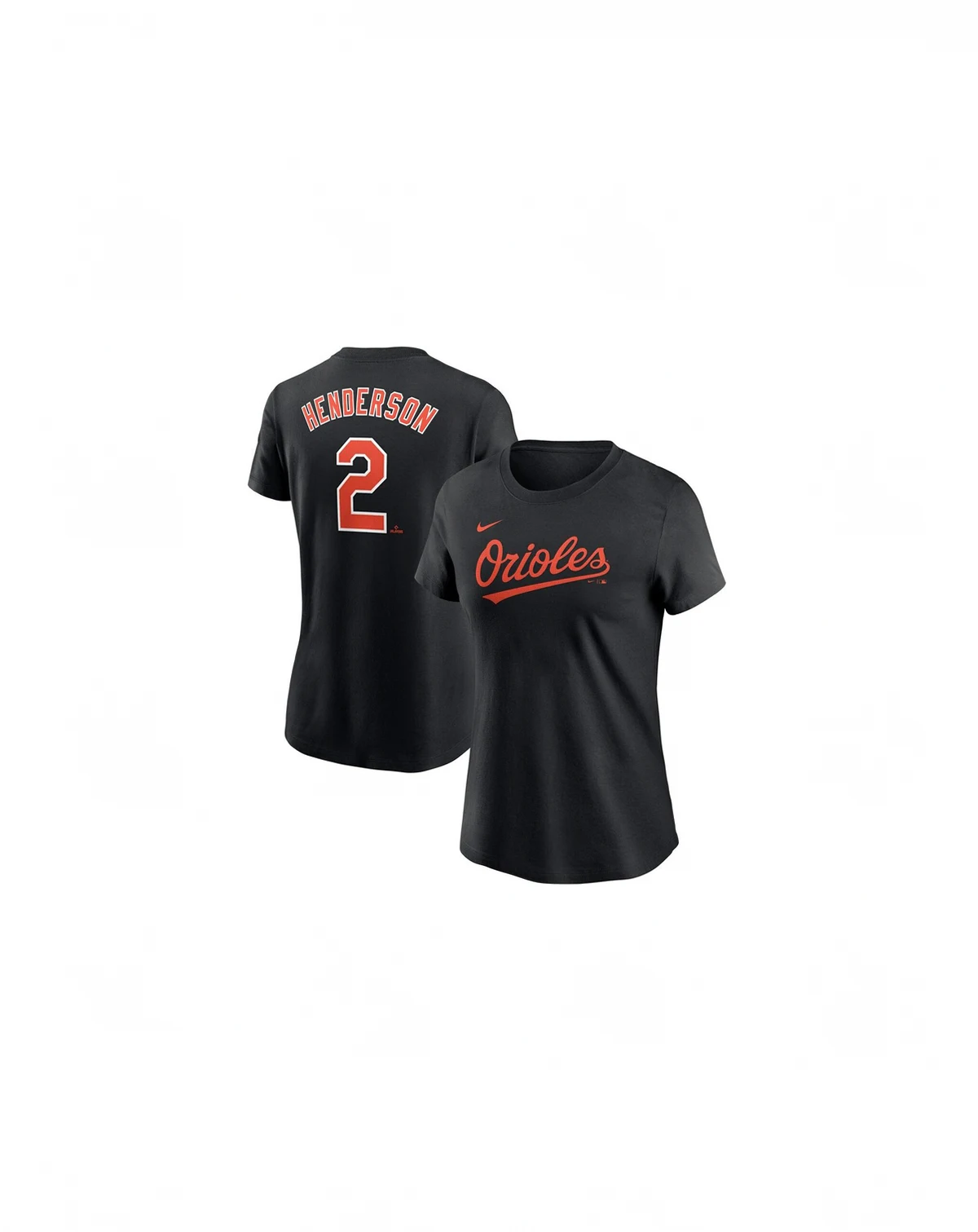 Women's Gunnar Henderson Black Baltimore Orioles Fuse Name Number T-Shirt