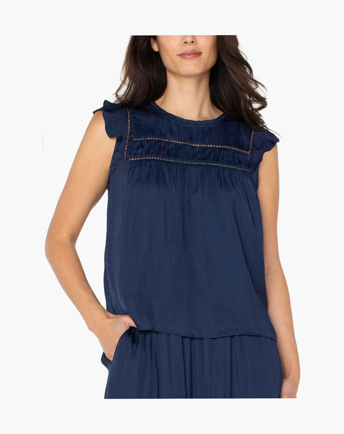 Women's Flutter-Sleeve Woven Blouse