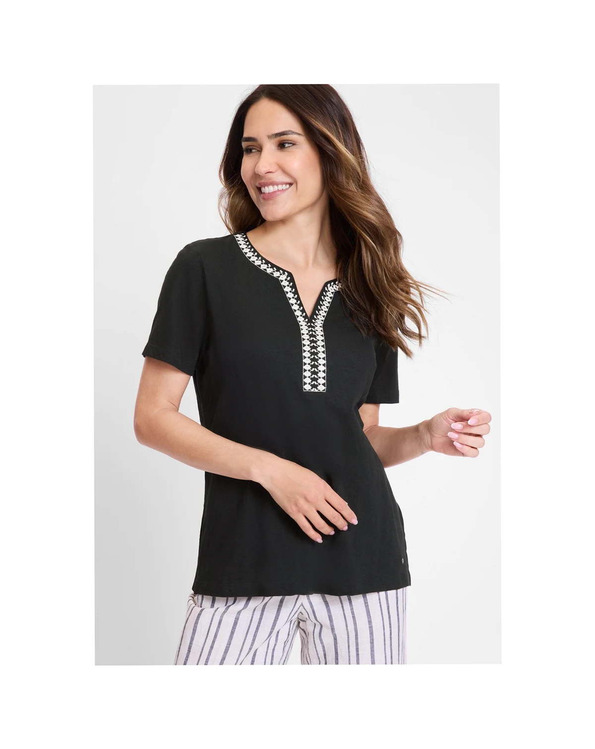 Women's Embroidered Trim T-Shirt