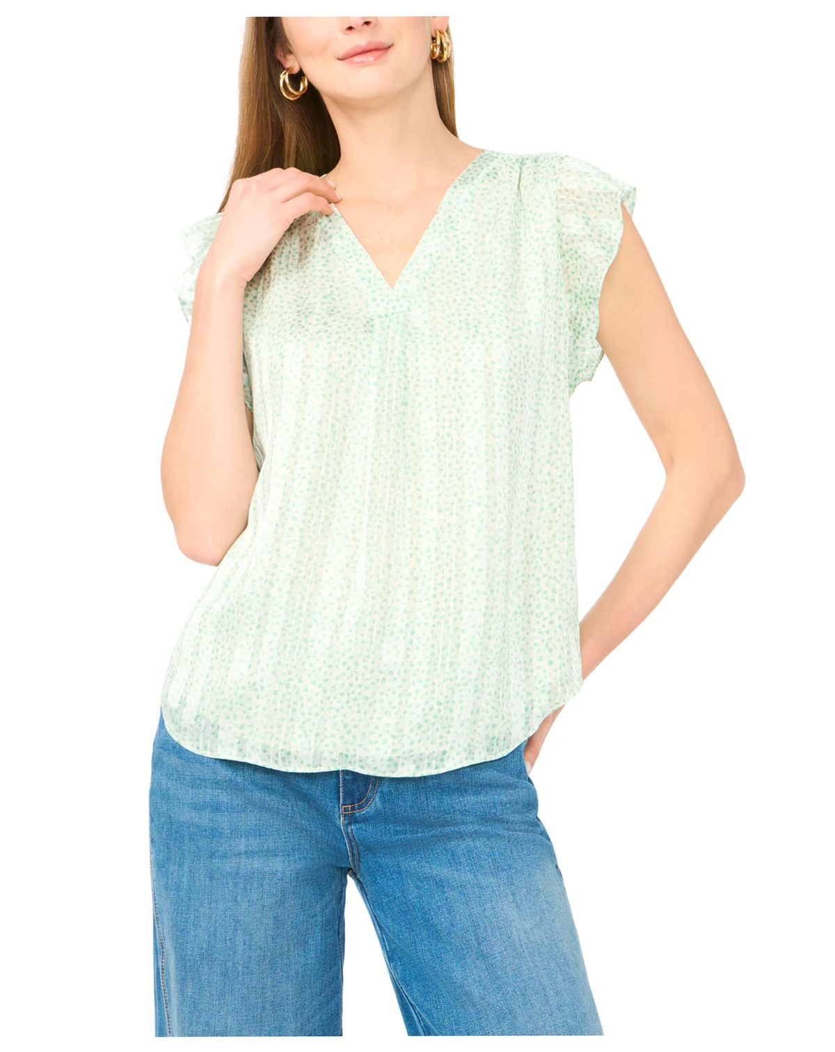 Women's V-Neck Ruffle-Sleeve Blouse