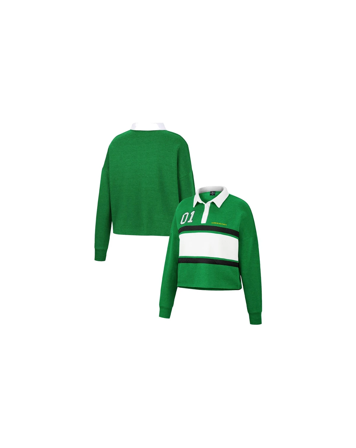 Women's Green Oregon Ducks I Love My Job Rugby Long Sleeve Shirt