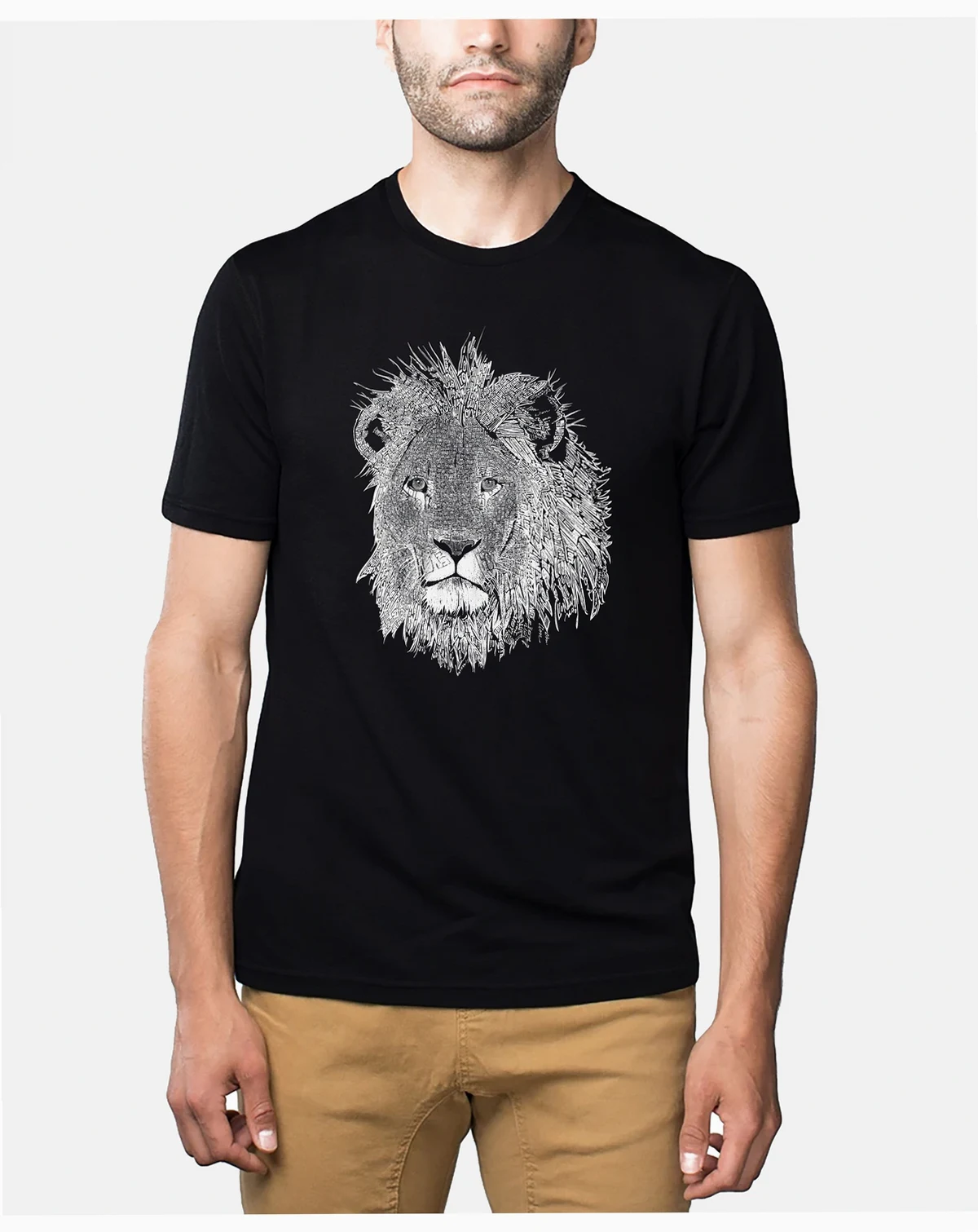 Men's Premium Blend Word Art Lion T-shirt