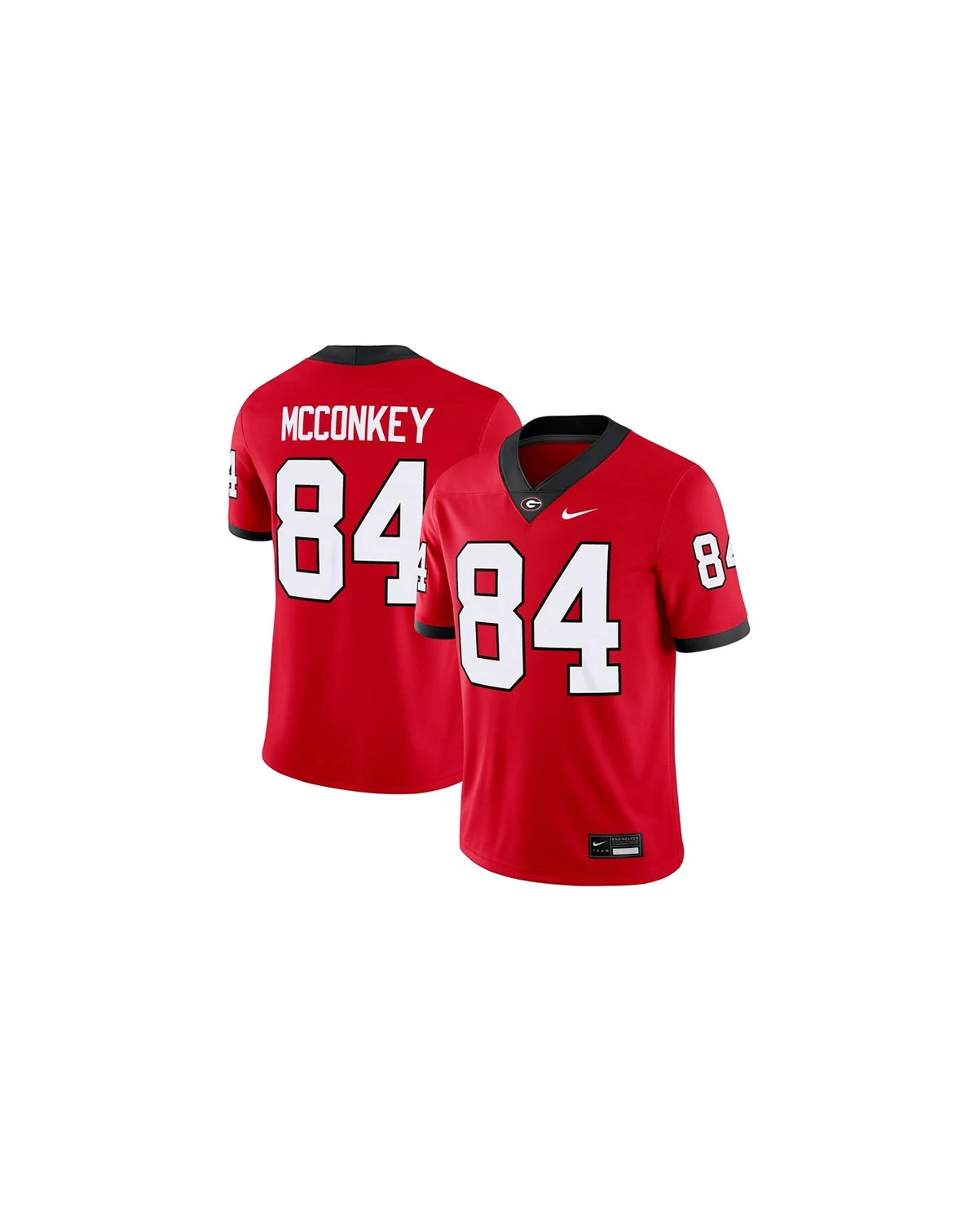 Men's Ladd McConkey Red Georgia Bulldogs Player Game Jersey