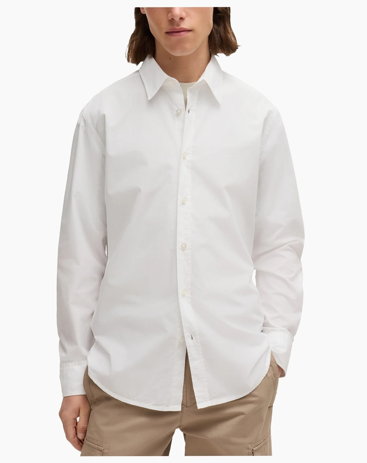 Men's Cotton Poplin Regular-Fit Dress Shirt