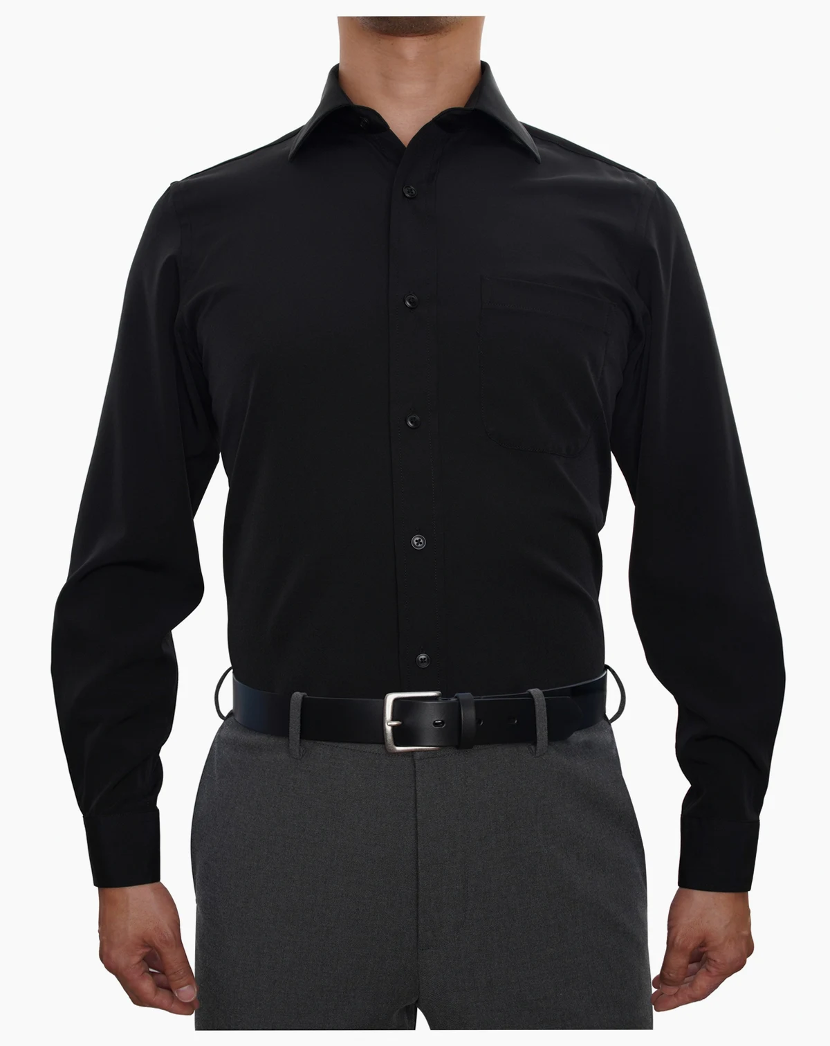 Men Classic-Fit Solid Color Dress Shirt
