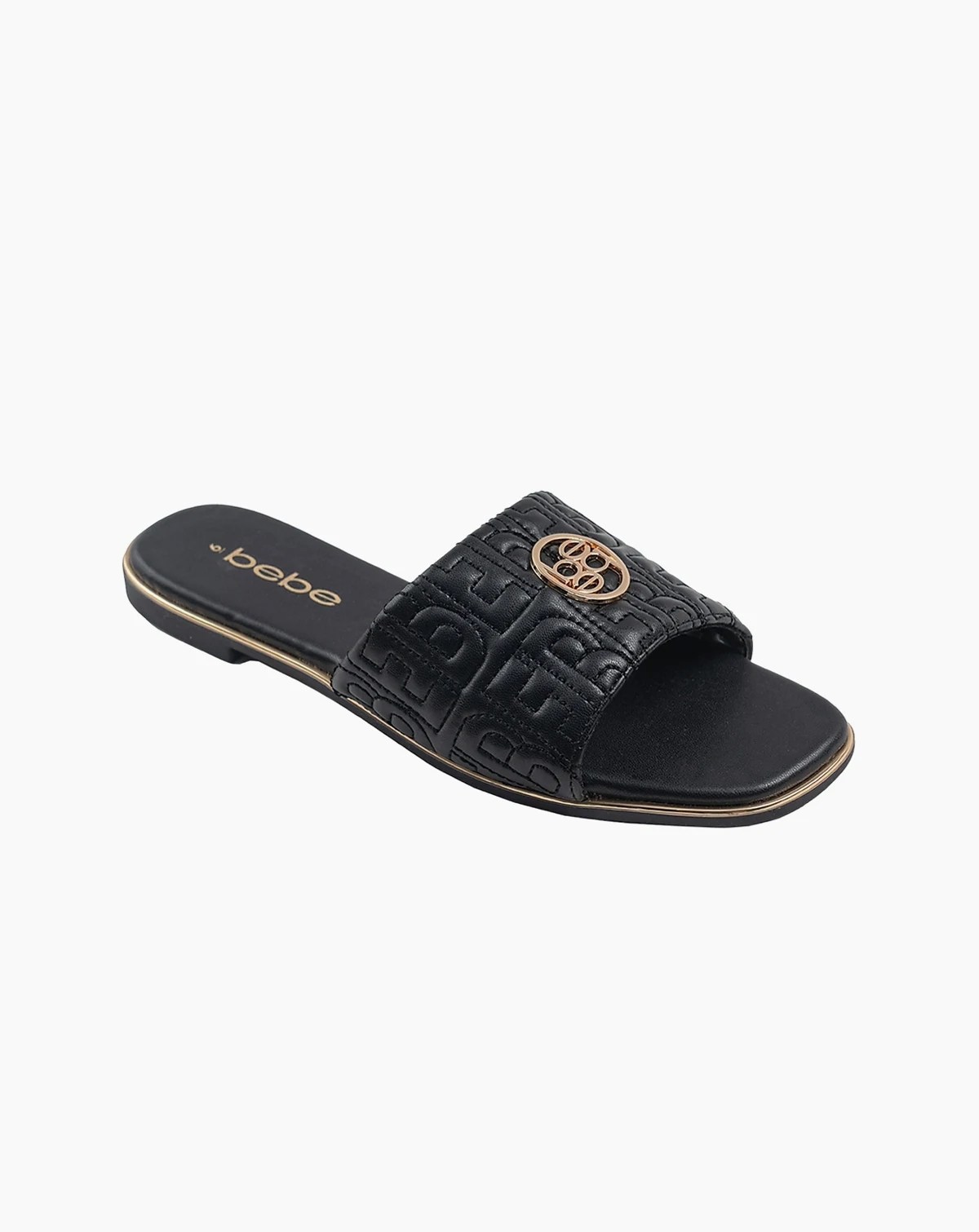 Women's Fashion Sandal with Quilted Repeat Logo and Medallion