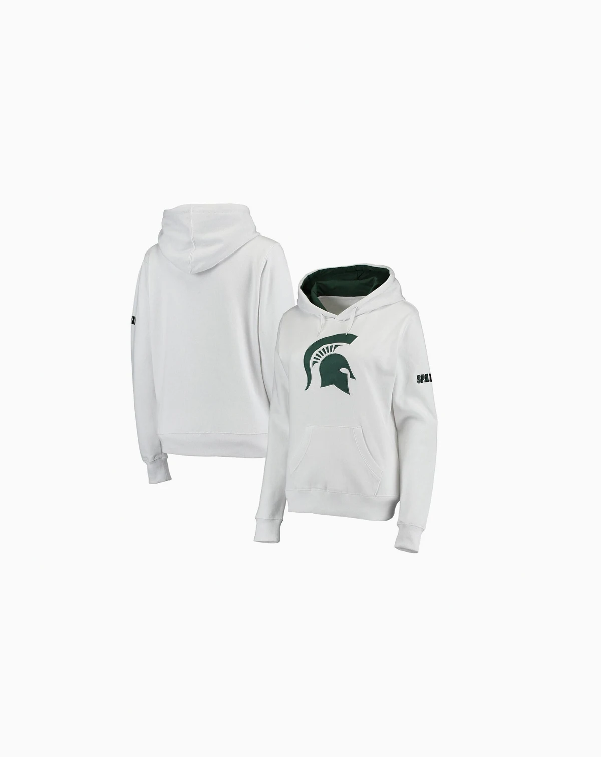 Women's White Michigan State Spartans Big Logo Pullover Sweatshirt