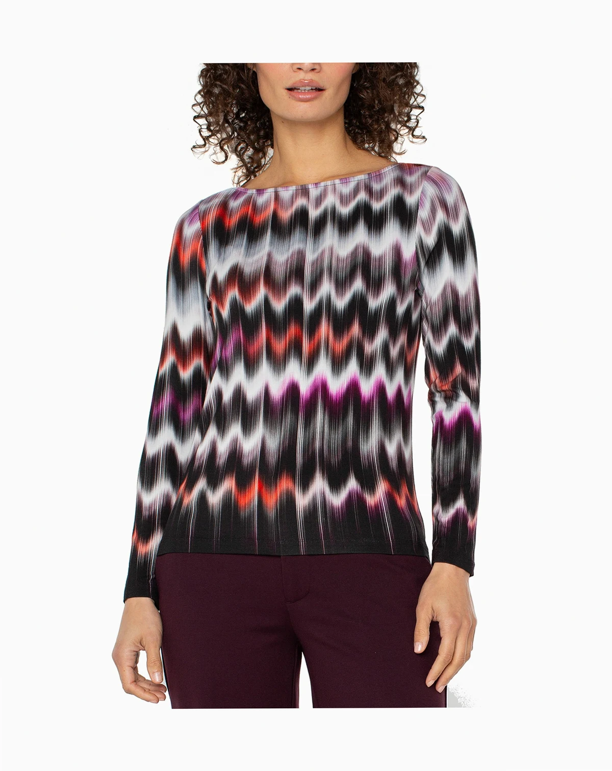 Petite Long-Sleeve Boat Neck Top