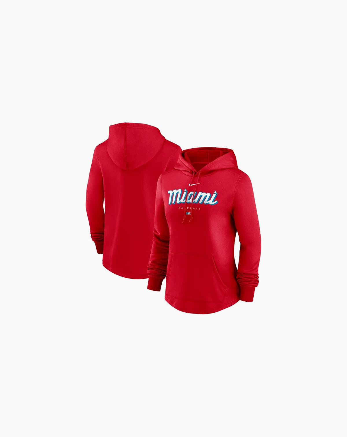 Women's Red Miami Marlins City Connect Pregame Performance Pullover Hoodie