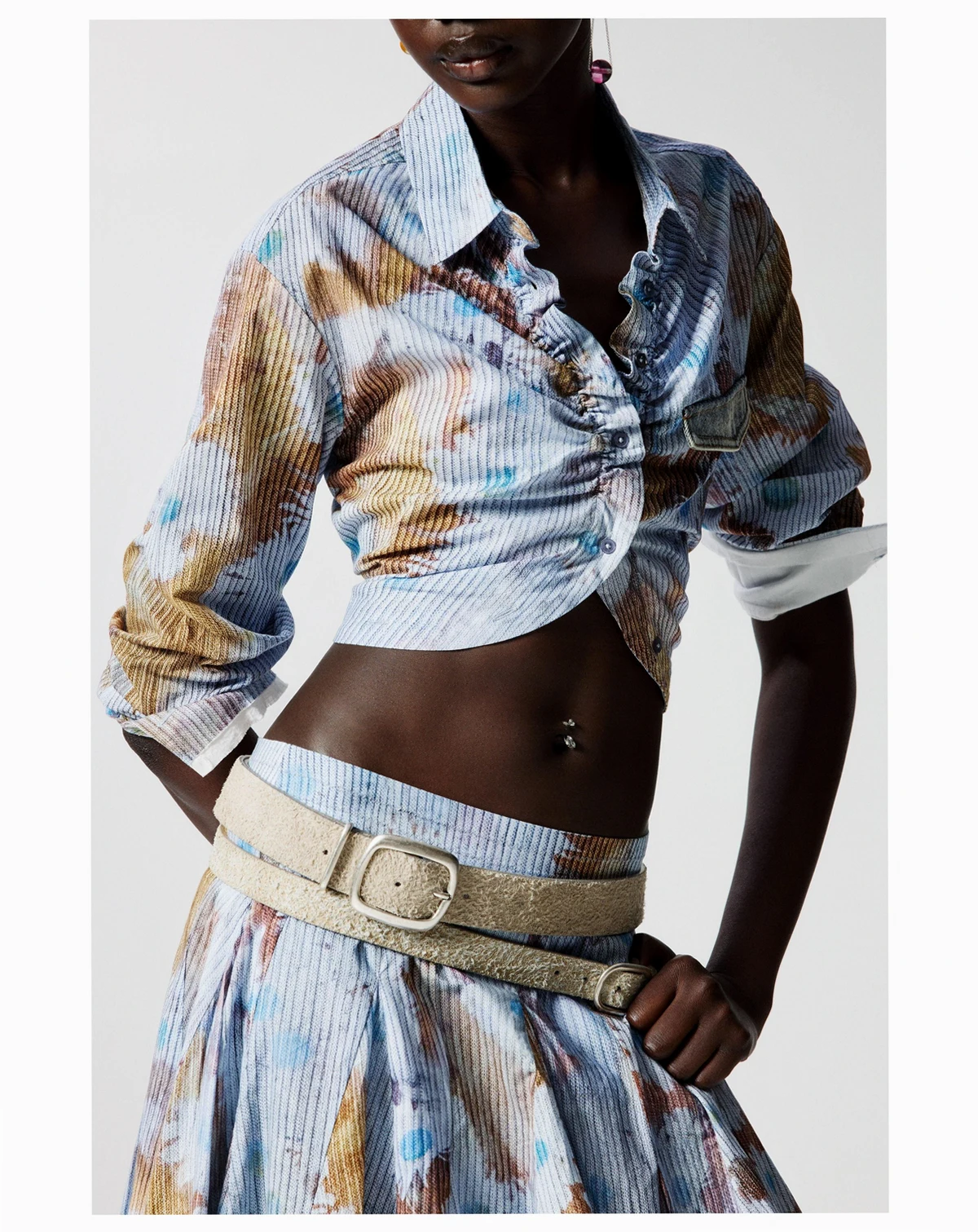 Women's Striped shirt with flowers