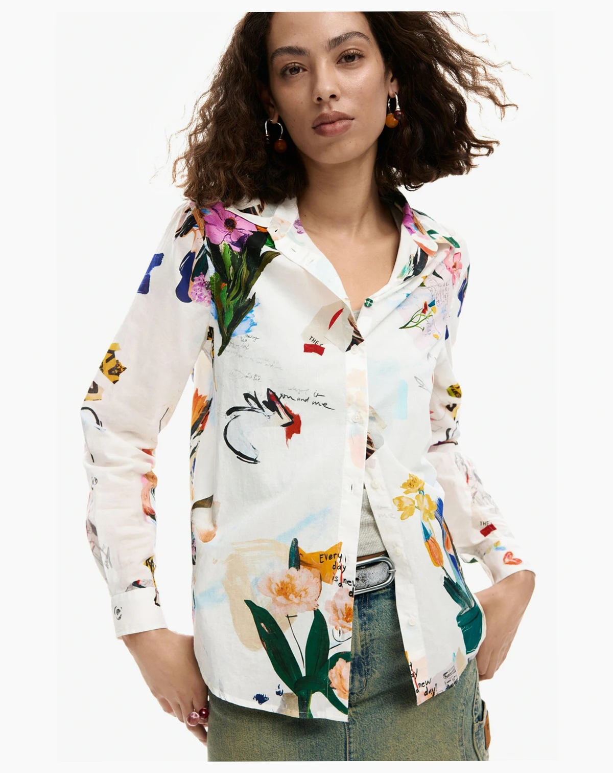 Women's Shirt collage flowers