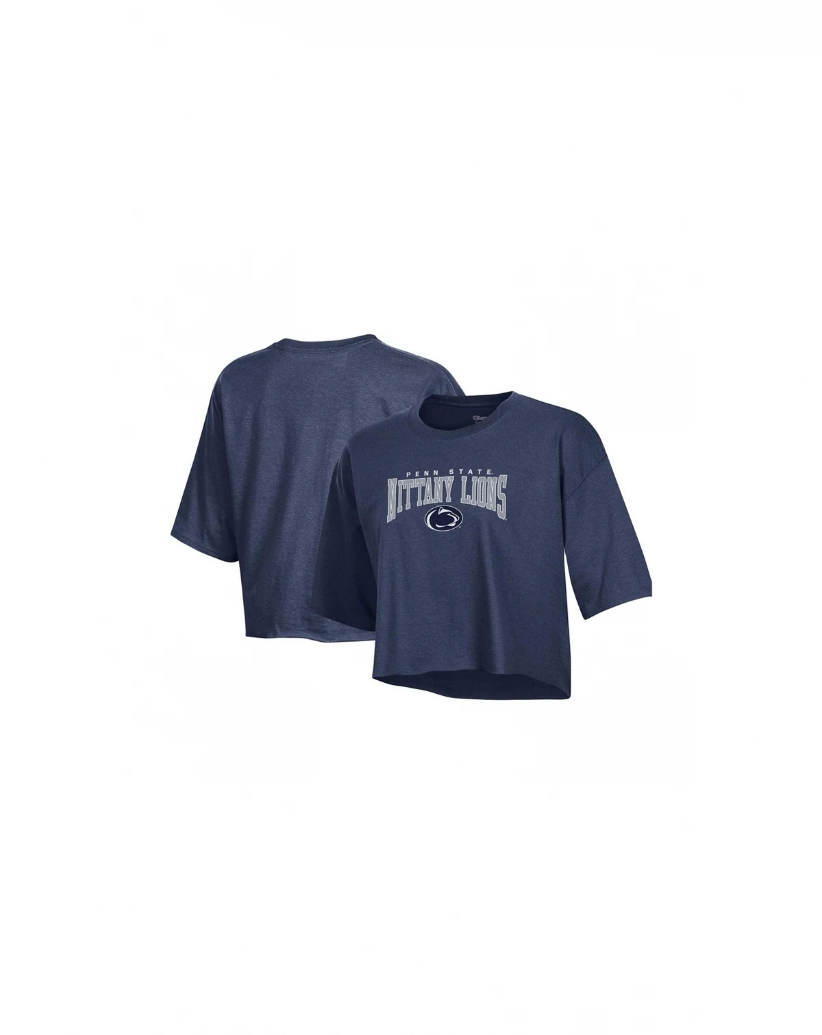 Women's Heather Navy Penn State Nittany Lions Boyfriend Cropped T-shirt