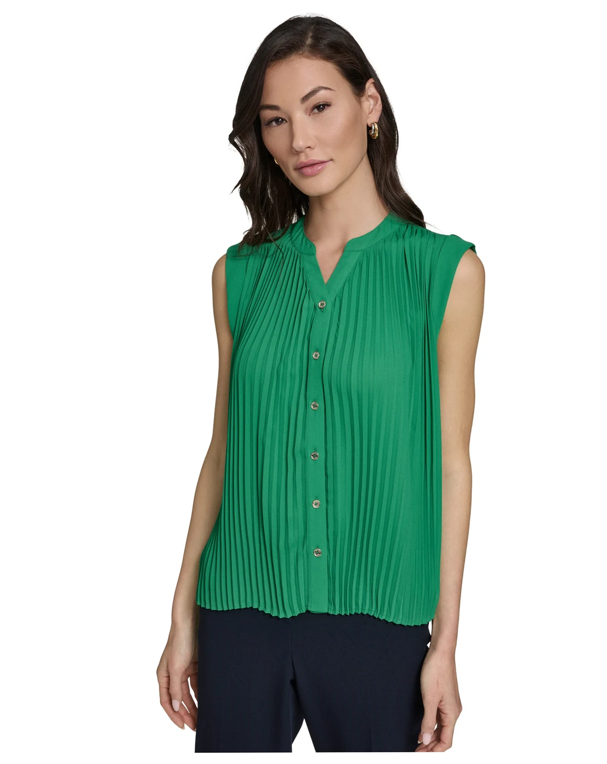 Women's Sleeveless Pleated Top
