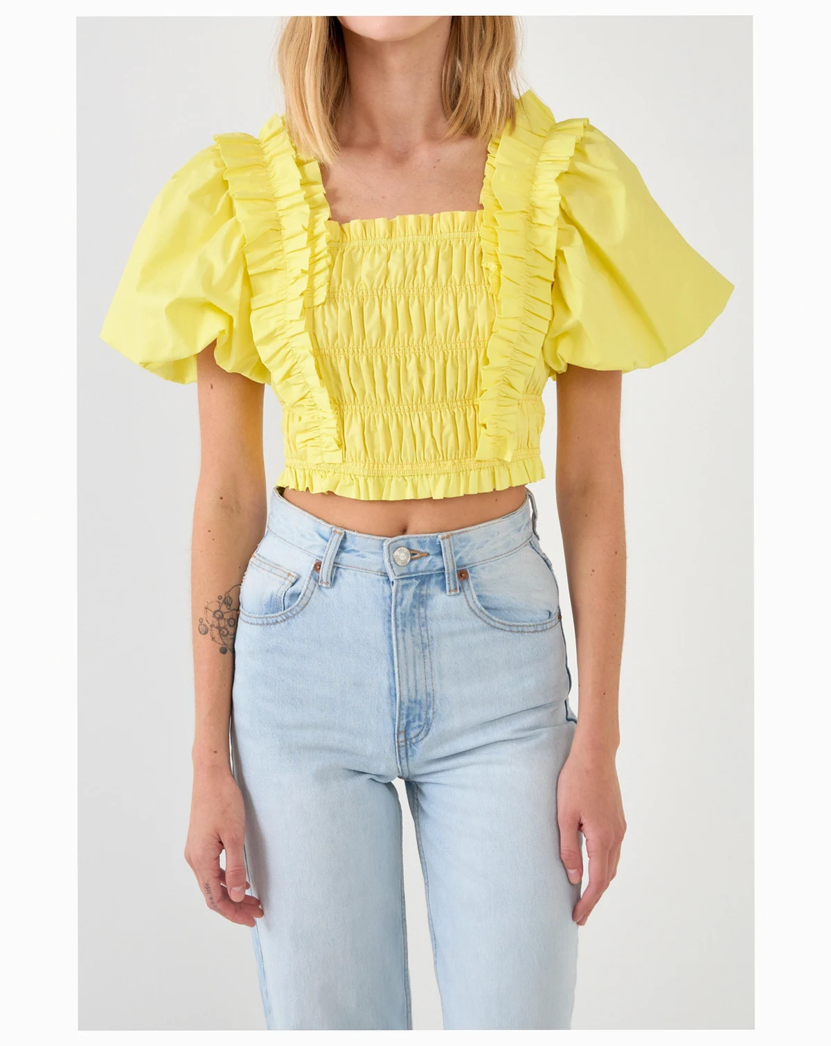 Women's Smocked Puff Sleeve Top