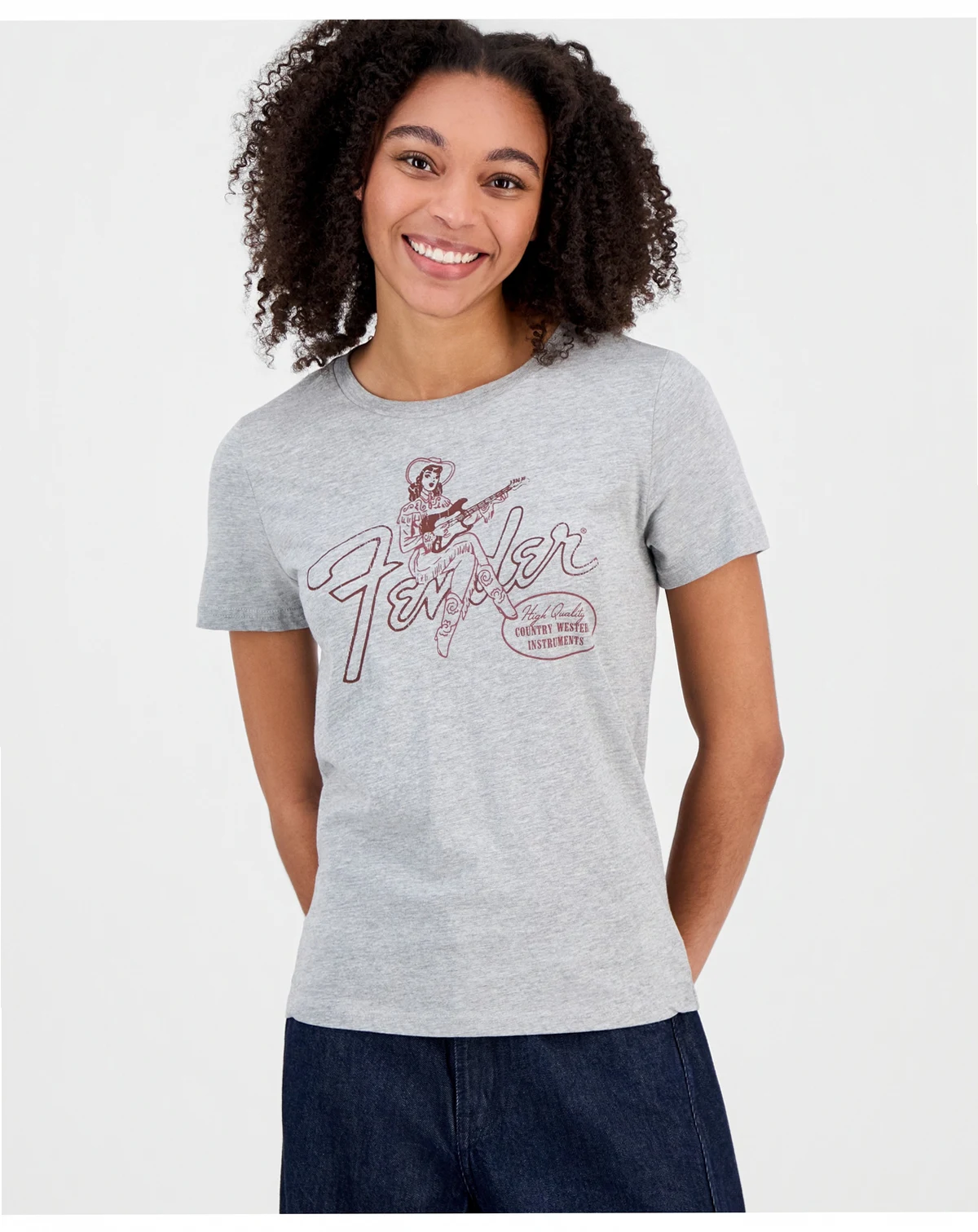Juniors' Cotton Fender Cowgirl T-Shirt