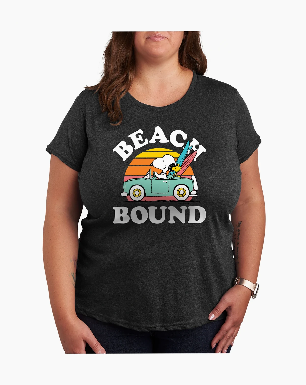 Trendy Plus Size Snoopy Beach Bound Graphic Top