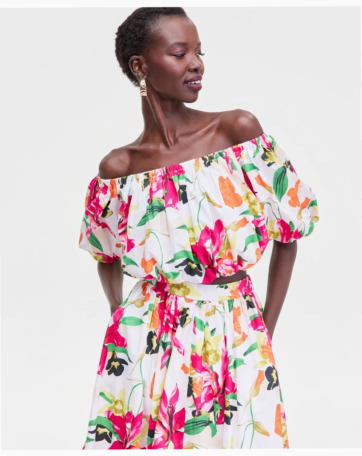 Women's Off-The-Shoulder Bubble-Hem Top, Macy's Exclusive