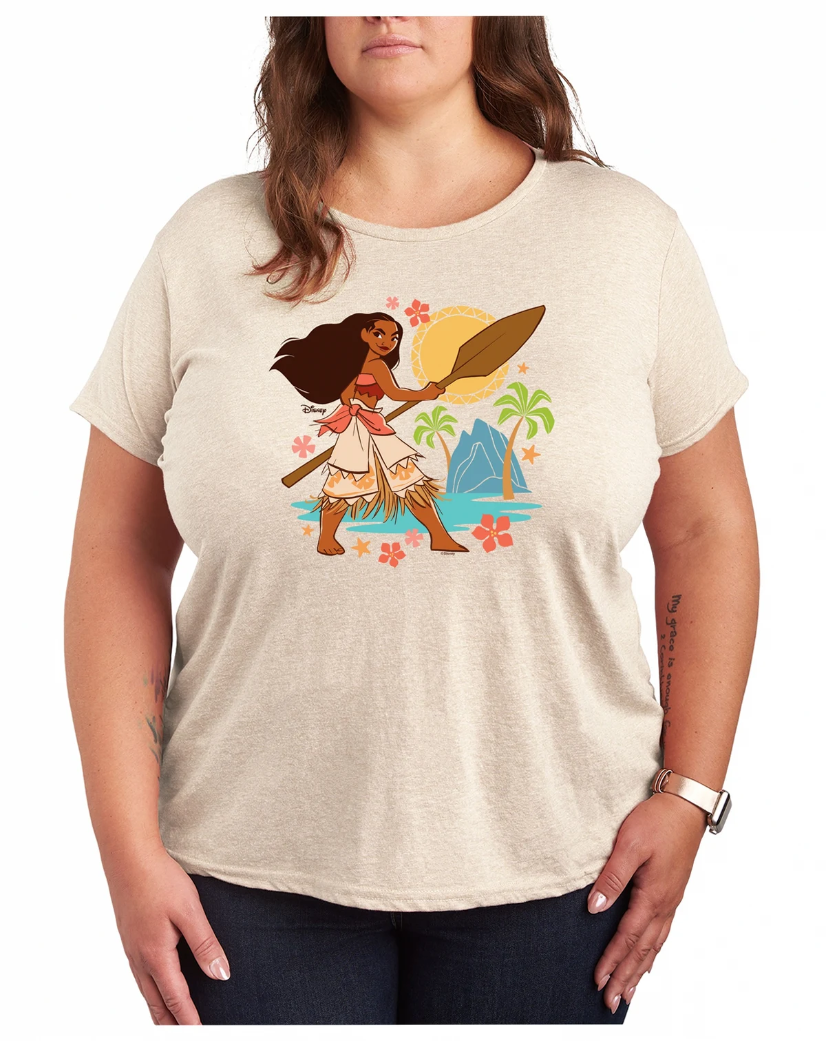 Trendy Disney Moana Plus Size Graphic T-shirt